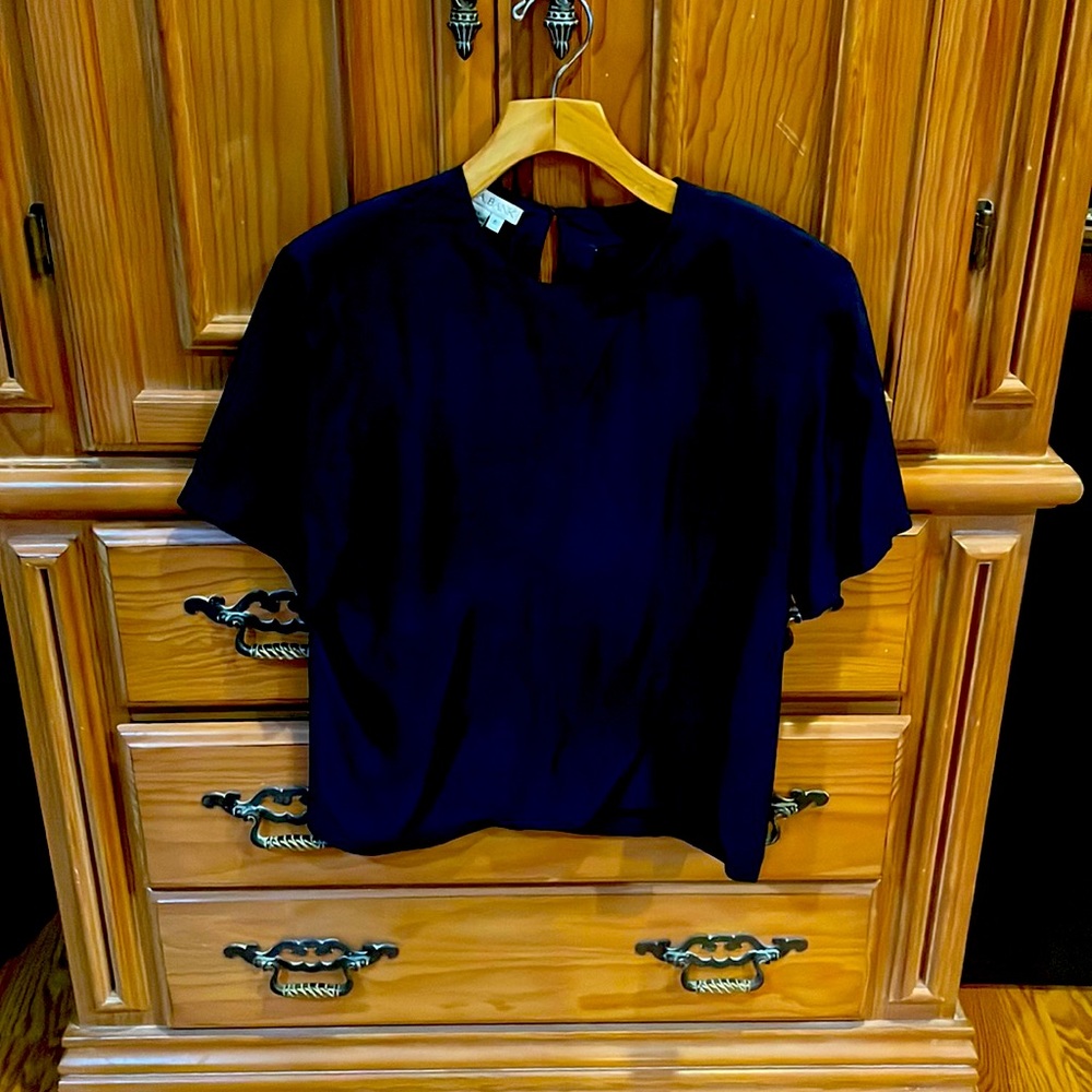Black silk work shirt